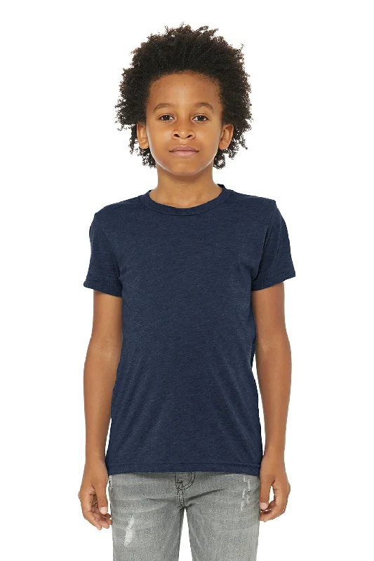 t-shirts men trail splice -t-shirts men trail splice -Bella + Canvas Youth Short Sleeve Crewneck T-Shirt - Solid Navy Blue