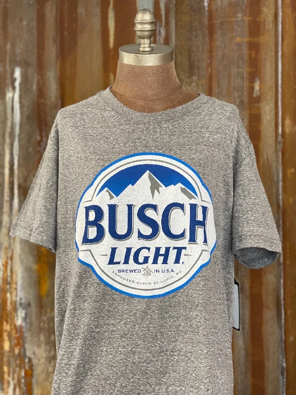 t-shirts women misty cedar -t-shirts women misty cedar -Busch Light Graphic Tee- Heather Grey