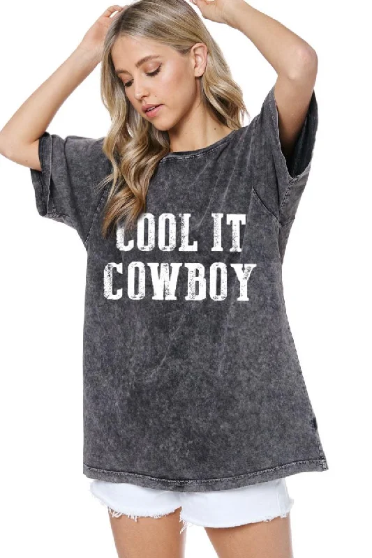 saffron t-shirts vibrant hue -saffron t-shirts vibrant hue -Zutter Cool It Cowboy Graphic Tee