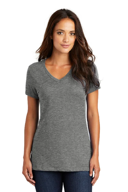 velvet-bamboo t-shirts plush -velvet-bamboo t-shirts plush -District Womens Perfect Weight Short Sleeve V-Neck T-Shirt - Heather Nickel Grey