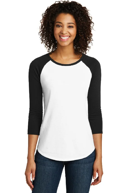 sienna t-shirts earthy shine -sienna t-shirts earthy shine -District Womens Very Important 3/4 Sleeve Crewneck T-Shirt - White/Black - Closeout