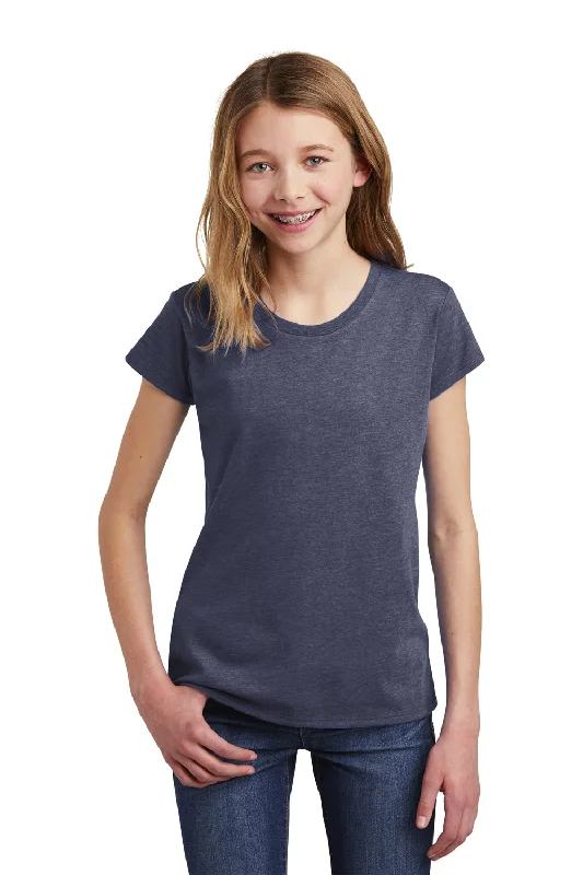 wool-cotton t-shirts warm -wool-cotton t-shirts warm -District Youth Very Important Short Sleeve Crewneck T-Shirt - Heather Navy Blue