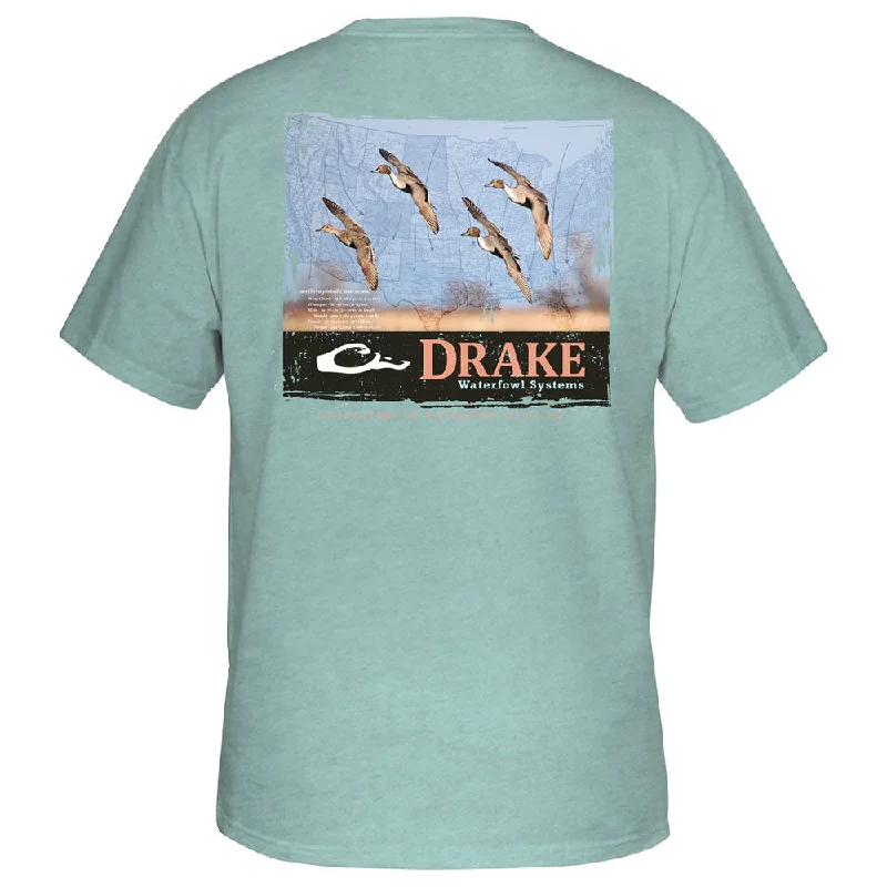 t-shirts kids starry dusk -t-shirts kids starry dusk -Drake Spring Map T-Shirt- Blue Grass