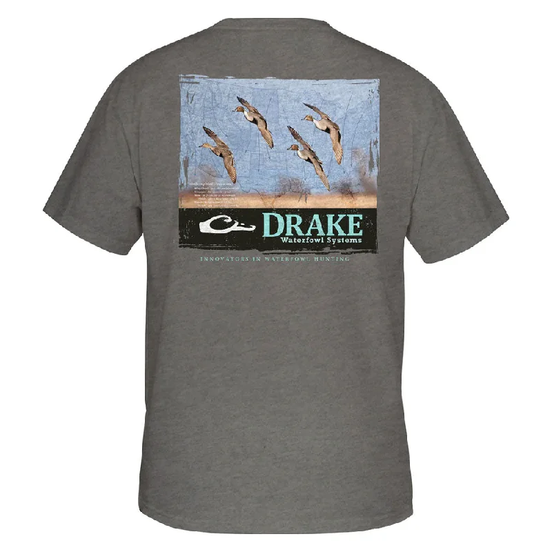 t-shirts teens cosmic sage -t-shirts teens cosmic sage -Drake Spring Map T-Shirt- Graphite Heather