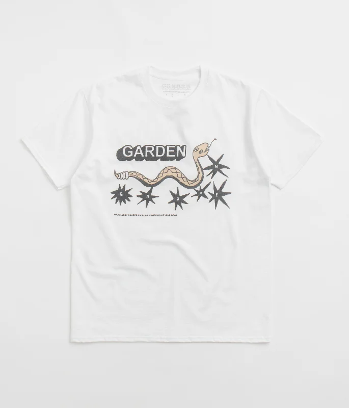 t-shirts with ruched sides -t-shirts with ruched sides -Garden SN4KES T-Shirt - White