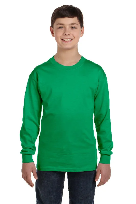 saffron t-shirts vibrant glow -saffron t-shirts vibrant glow -Gildan Youth Long Sleeve Crewneck T-Shirt - Irish Green