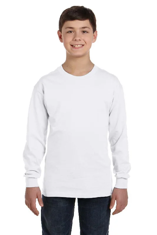 velvet t-shirts plush touch -velvet t-shirts plush touch -Gildan Youth Long Sleeve Crewneck T-Shirt - White