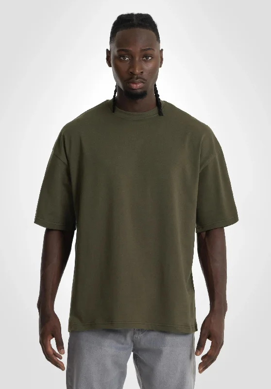 t-shirts with twisted hems -t-shirts with twisted hems -Heavy Oversize Tee - Olive