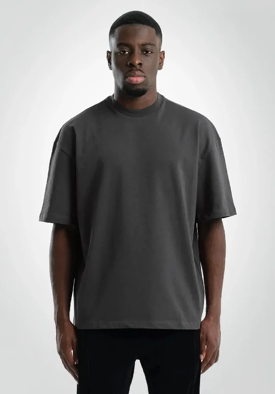 t-shirts with twisted sides -t-shirts with twisted sides -Heavy Oversize Tee - Slate Grey