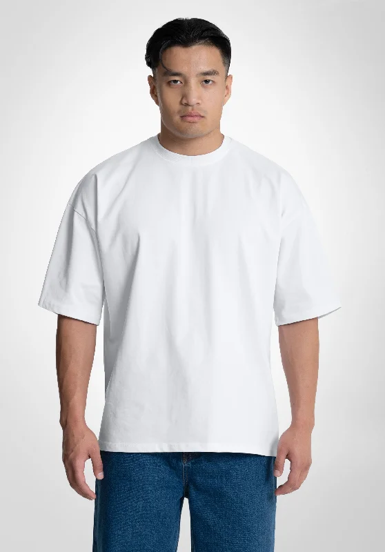 t-shirts with lattice sides -t-shirts with lattice sides -Heavy Oversize Tee - White