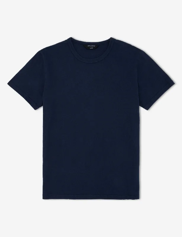 t-shirts with bead prints -t-shirts with bead prints -Hemp Tee - Navy