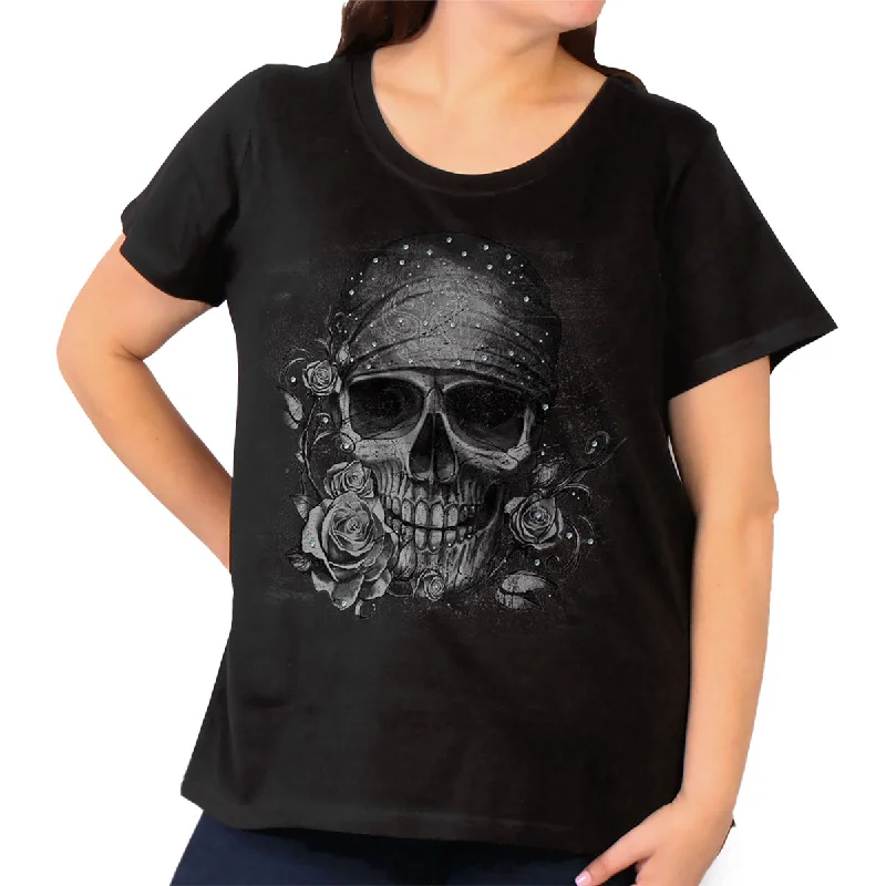 t-shirts men nomad cord -t-shirts men nomad cord -Hot Leathers GLR1508 Skull Bandana Full Figured Ladies T-Shirt