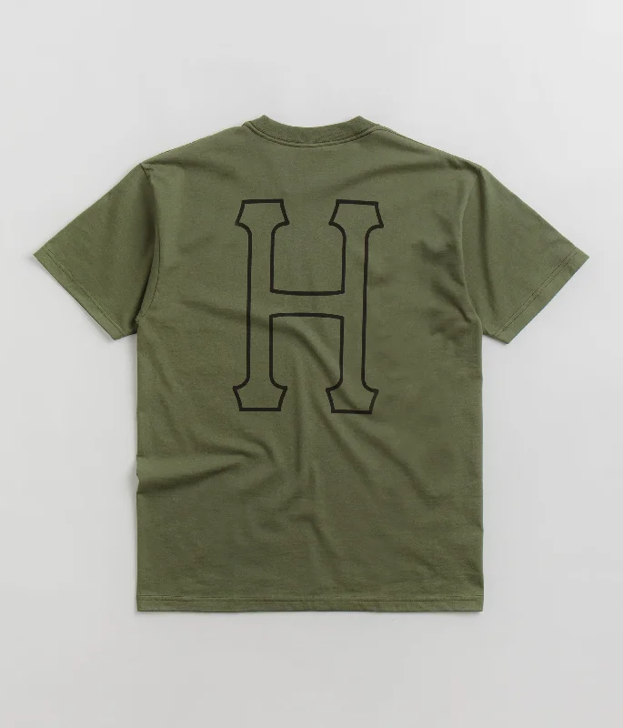 t-shirts with lattice sides -t-shirts with lattice sides -HUF Set H T-Shirt - Olive