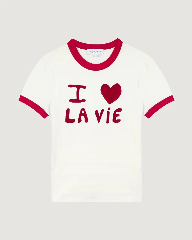 linen-cotton t-shirts airy -linen-cotton t-shirts airy -"I Love La Vie" montherlant t-shirt