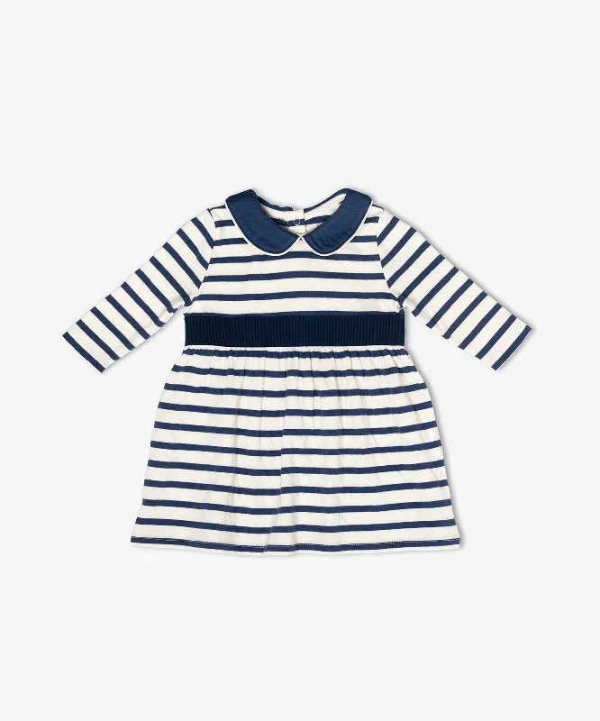 t-shirts women misty smoke -t-shirts women misty smoke -Marie Clare Baby Dress, Navy Stripe