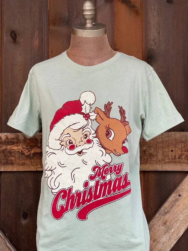 mosaic-bamboo t-shirts bold -mosaic-bamboo t-shirts bold -Merry Christmas Tee- Washed Sage Green