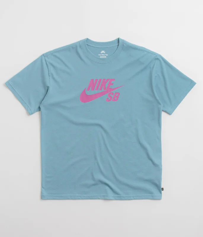 t-shirts women dusk smoke -t-shirts women dusk smoke -Nike SB Large Logo T-Shirt - Denim Turquoise