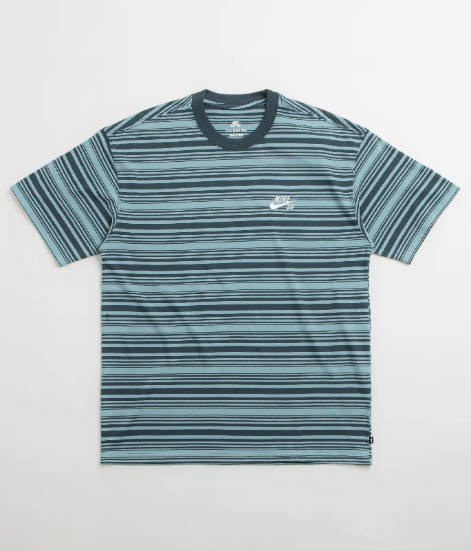 t-shirts men nomad plaid -t-shirts men nomad plaid -Nike SB Striped T-Shirt - Denim Turquoise