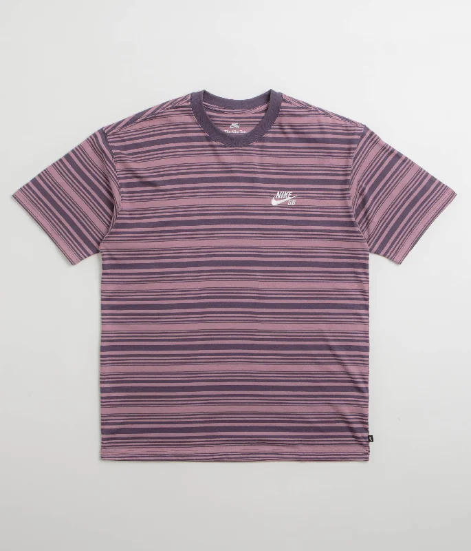 t-shirts men trail plaid -t-shirts men trail plaid -Nike SB Striped T-Shirt - Plum Dust