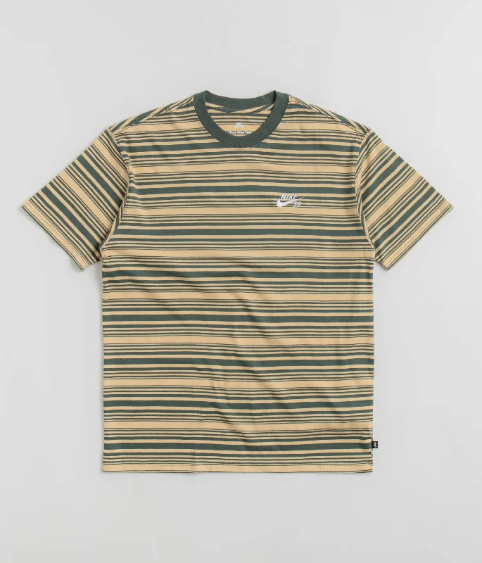 t-shirts with vented hems -t-shirts with vented hems -Nike SB Striped T-Shirt - Vintage Green