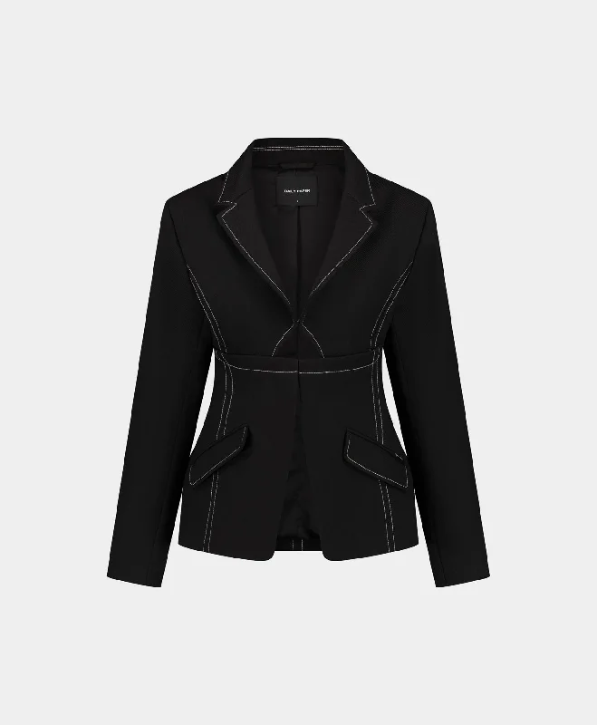 t-shirts with vented sides -t-shirts with vented sides -Obsidian Black Gianna Blazer