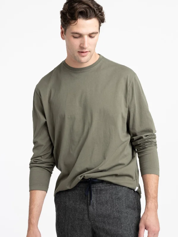 clove t-shirts rich tone -clove t-shirts rich tone -Olive Green Jersey Cotton Shirt