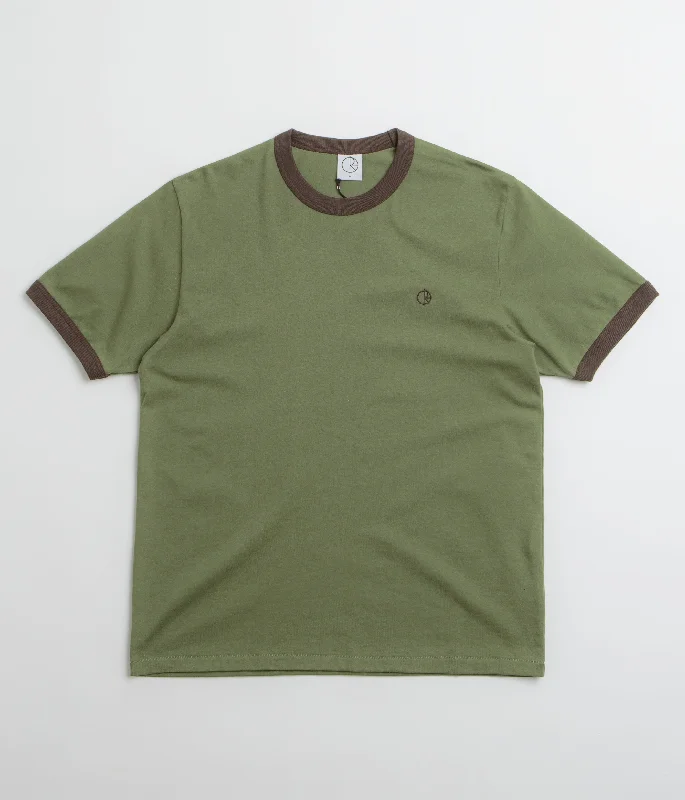 t-shirts men nomad plaid -t-shirts men nomad plaid -Polar Ringer T-Shirt - Army Green / Brown