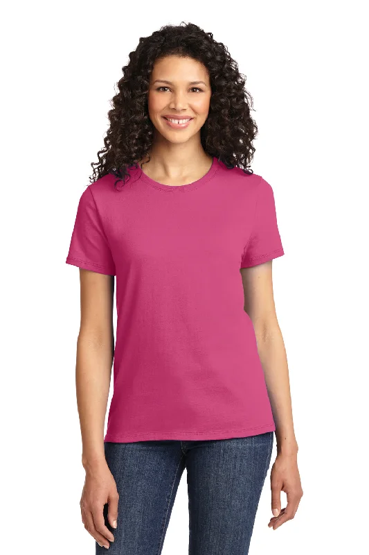 t-shirts with spliced sides -t-shirts with spliced sides -Port & Company Womens Essential Short Sleeve Crewneck T-Shirt - Sangria Pink - Closeout