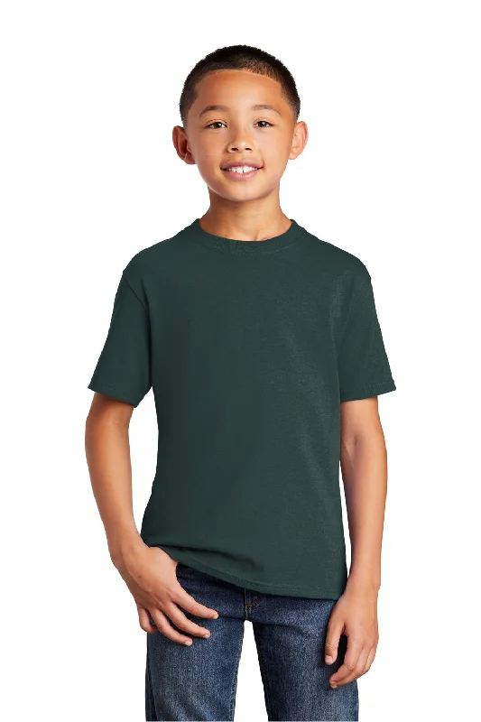 t-shirts with bead prints -t-shirts with bead prints -Port & Company Youth Core Short Sleeve Crewneck T-Shirt - Dark Green