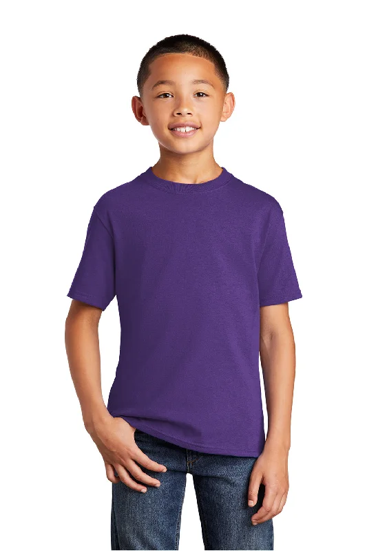 mosaic-cotton t-shirts bold -mosaic-cotton t-shirts bold -Port & Company Youth Core Short Sleeve Crewneck T-Shirt - Team Purple