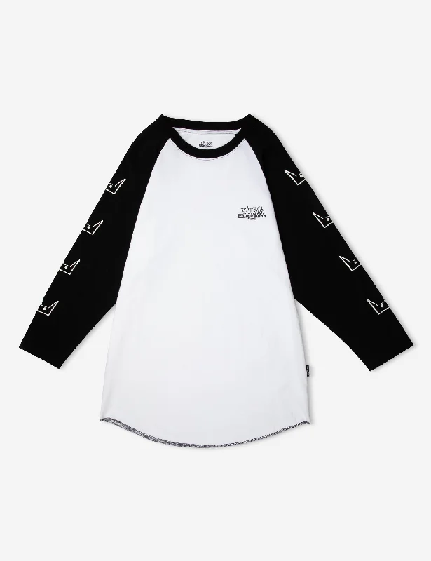 t-shirts with agate studs -t-shirts with agate studs -Rat Stack 3/4 Raglan - White/Black