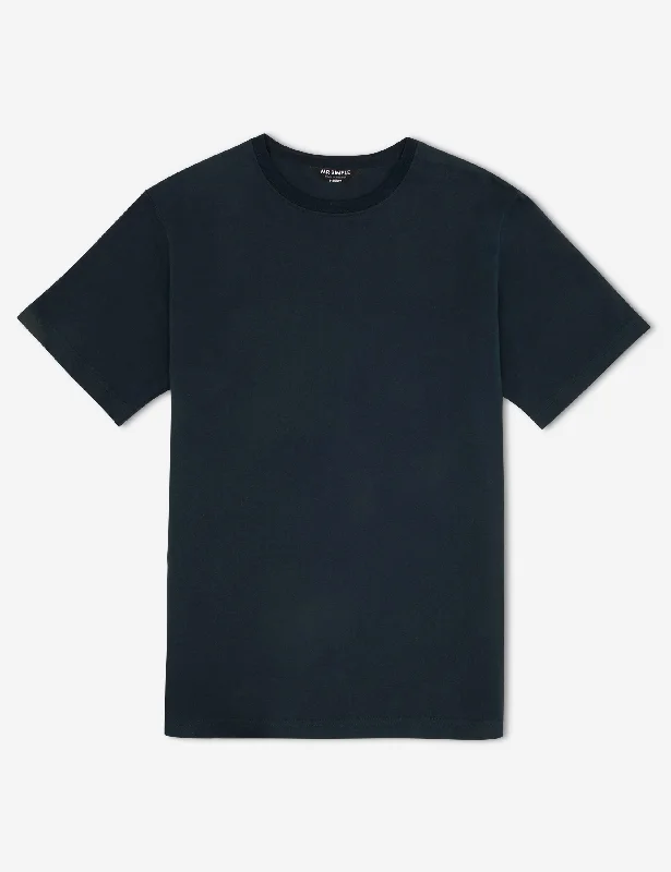 t-shirts with spliced sides -t-shirts with spliced sides -Reginald Organic Tee - Navy