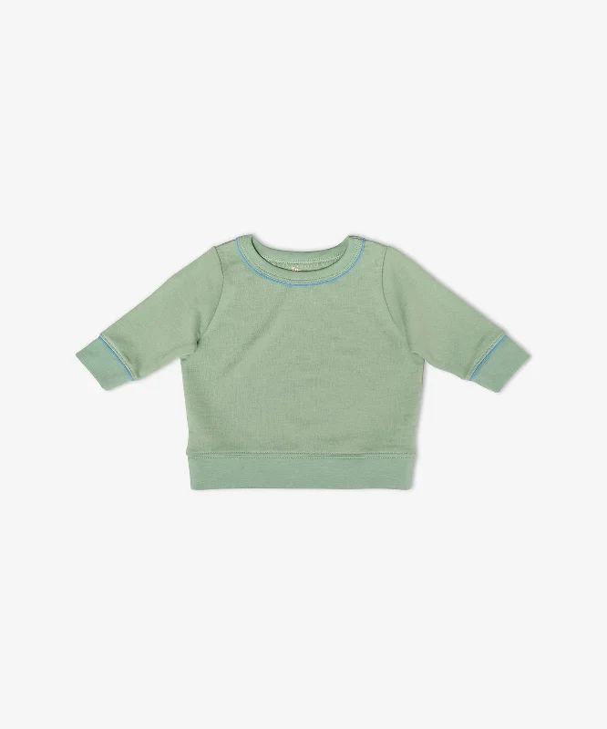 t-shirts with spliced sides -t-shirts with spliced sides -Remy Baby Sweatshirt, Basil