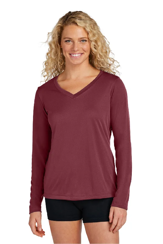 t-shirts men trail weave -t-shirts men trail weave -Sport-Tek Womens Competitor Moisture Wicking Long Sleeve V-Neck T-Shirt - Maroon