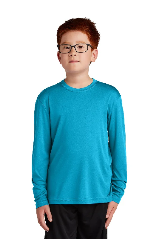 ribbed-bamboo t-shirts texture -ribbed-bamboo t-shirts texture -Sport-Tek Youth Competitor Moisture Wicking Long Sleeve Crewneck T-Shirt - Atomic Blue