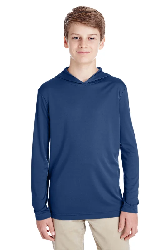 t-shirts kids starry meadow -t-shirts kids starry meadow -Team 365 Youth Zone Performance Moisture Wicking Long Sleeve Hooded T-Shirt Hoodie - Dark Navy Blue