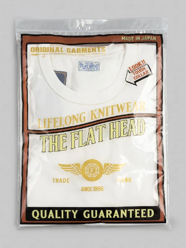 t-shirts with spliced hems -t-shirts with spliced hems -The Flat Head Loopwheeled Heavyweight Plain T-Shirt White