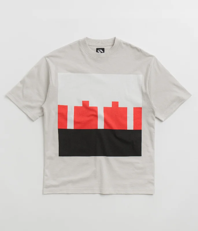 t-shirts with agate logos -t-shirts with agate logos -The Trilogy Tapes Block T-Shirt - Grey / Red / White