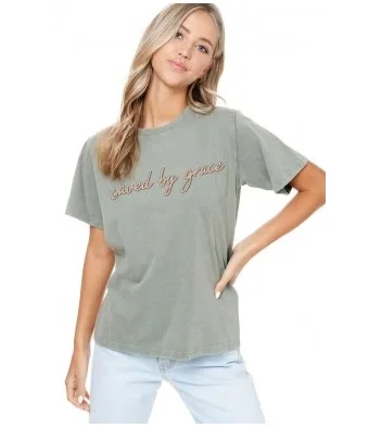 long t-shirts summer layer -long t-shirts summer layer -Zutter Saved By Grace Stitch Tee