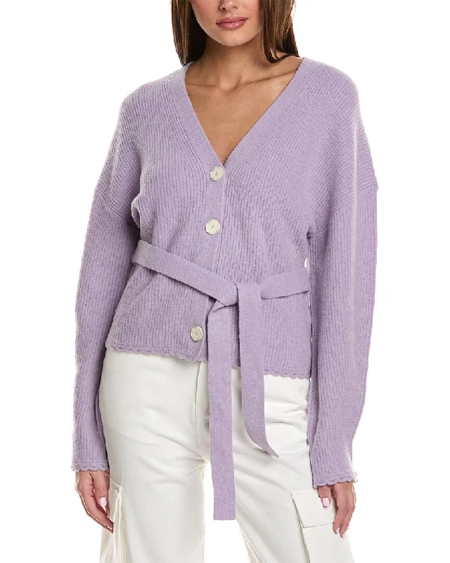 lavender active cardigan -lavender active cardigan -3.1 Phillip Lim Belted Alpaca & Wool-Blend Cardigan