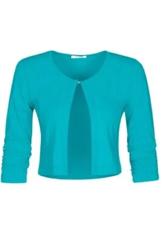 squad edge cardigan -squad edge cardigan -Basic Essential Front Tie Cardigan In Turquoise