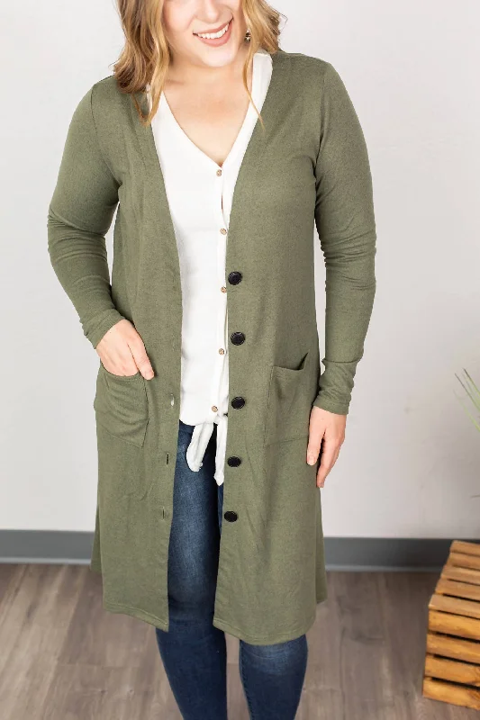 button radiant cardigan -button vivid cardigan -Colbie Cardigan In Olive