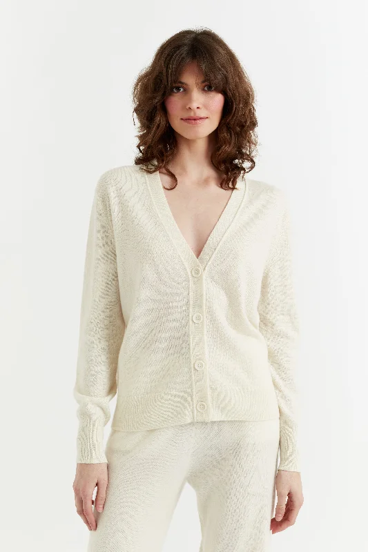 navy striking cardigan -navy radiant cardigan -Cream Cashmere Cardigan