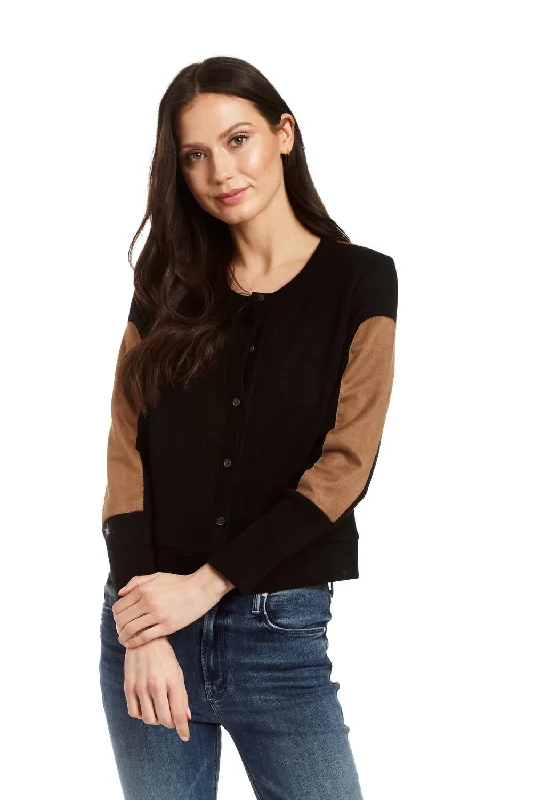 zinc thick cardigan -zinc hearty cardigan -Delilah Cardigan In Black