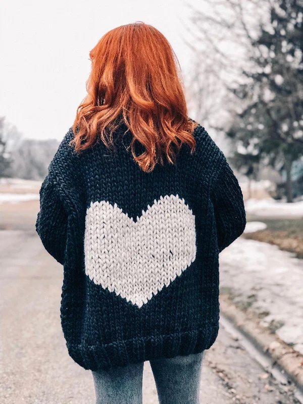 teen luster cardigan -teen charm cardigan -MADE TO ORDER : Heart U Back Cardigan Sweater