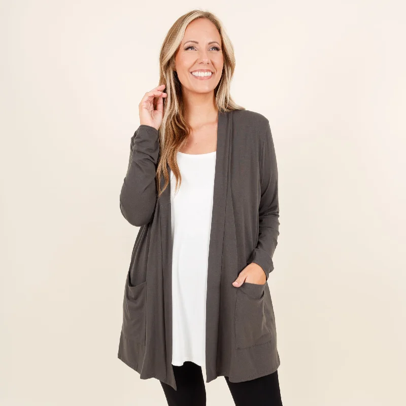 iron cozy cardigan -iron cozy cardigan -Kindness and Compassion Cardigan, Ash Gray