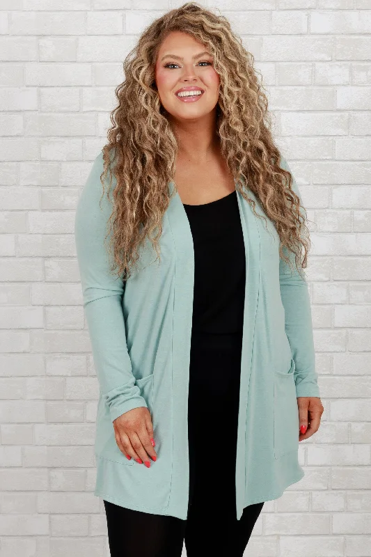 pocket bold cardigan -pocket radiant cardigan -Kindness And Compassion Cardigan, Light Green