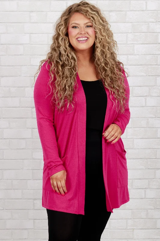 airy glow cardigan -airy glow cardigan -Kindness And Compassion Cardigan, Magenta