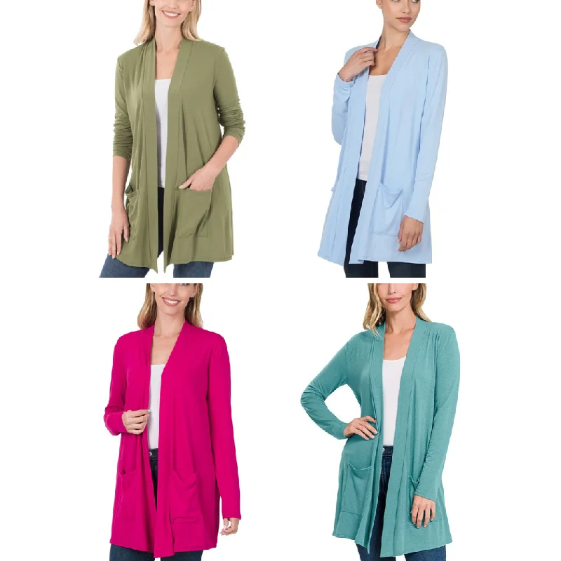 lime fit cardigan -lime fit cardigan -Lightweight Stretchy Pocket Cardigan