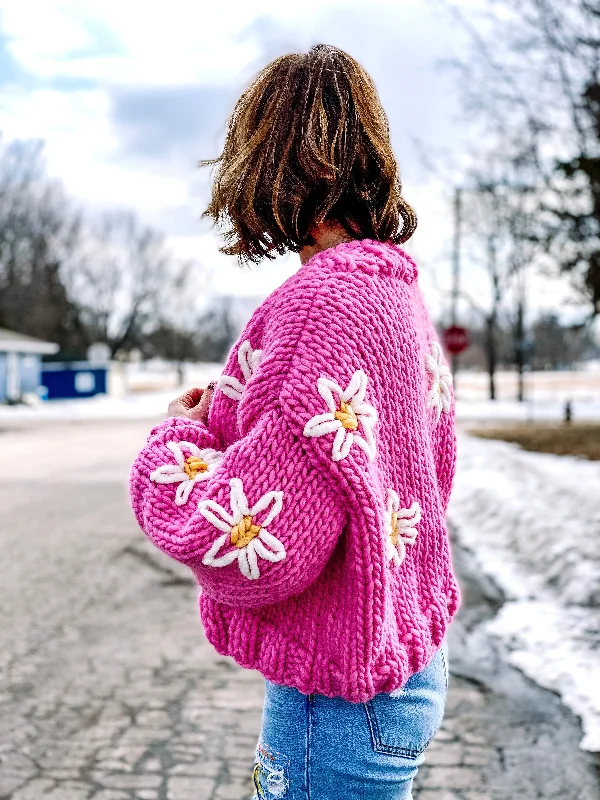 vented hearty cardigan -vented thick cardigan -MADE TO ORDER : Lazy Daisy Cardigan Sweater